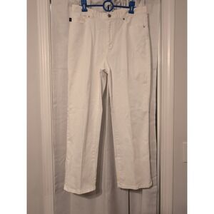 Lauren Ralph Lauren Women's White Denim Cropped Jeans Ankle Zippers Size 10